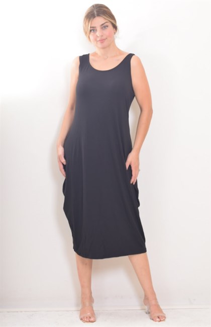 056 Tasarım Kalın Askılı Salaş Elbise